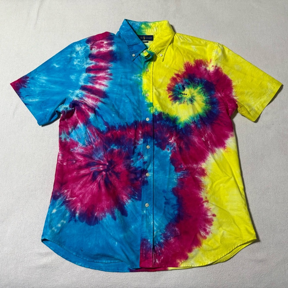Ralph‎ Lauren Shirt Mens Large Classic Fit Colorful Artsy *Read Description